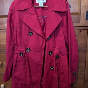 Jones New York Vibrant Red Trench Coat